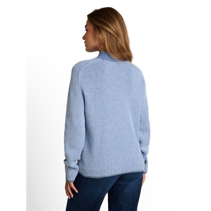 Tom Tailor dames trui ribbel turtlehals 1052050 Blauw